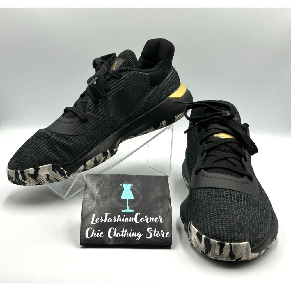 Adidas Men's Black Gold Basketball Pro Bounce 2019 Running Shoes Size 10.5 3145